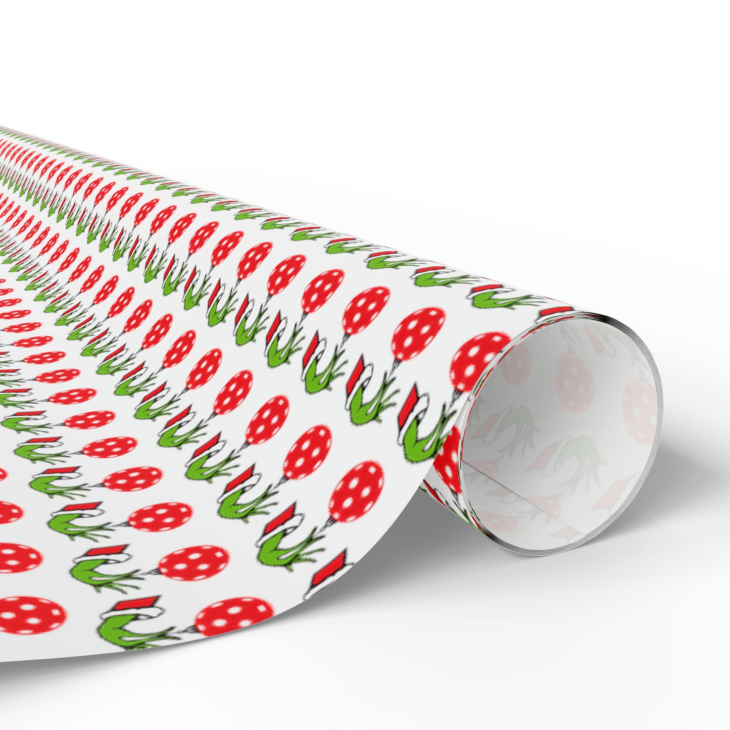 Red Pickleball Ornament Wrapping Paper