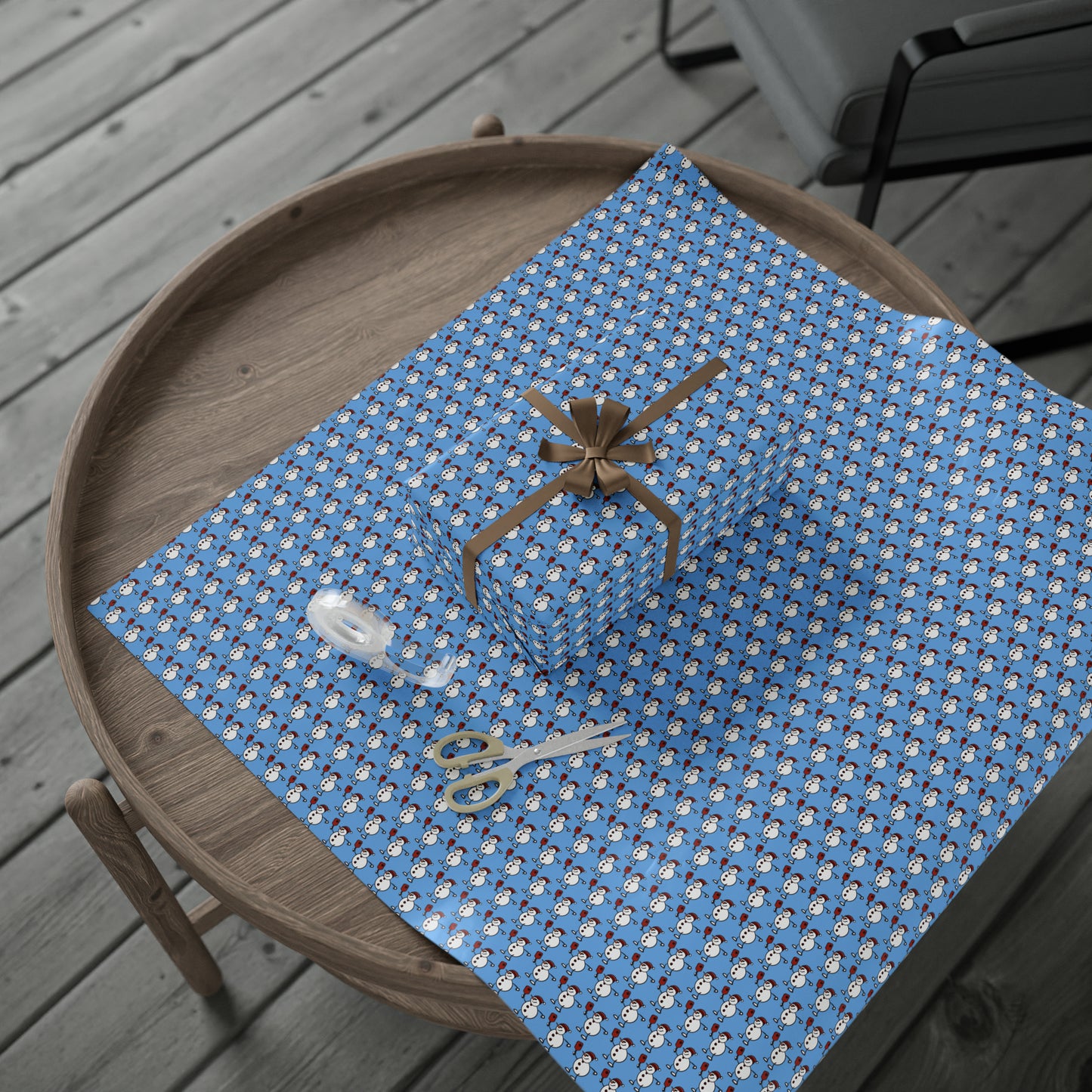 Pickleball Snowman Wrapping Paper