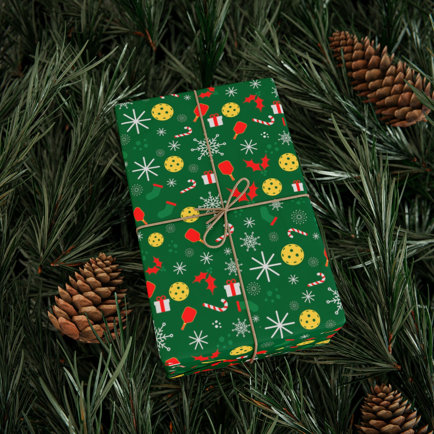 Pickleball Holiday Collage Wrapping Paper
