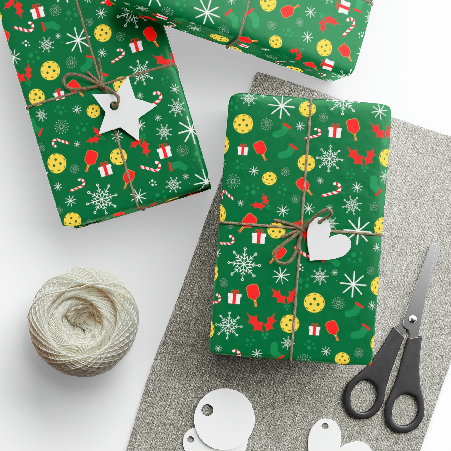 Pickleball Holiday Collage Wrapping Paper