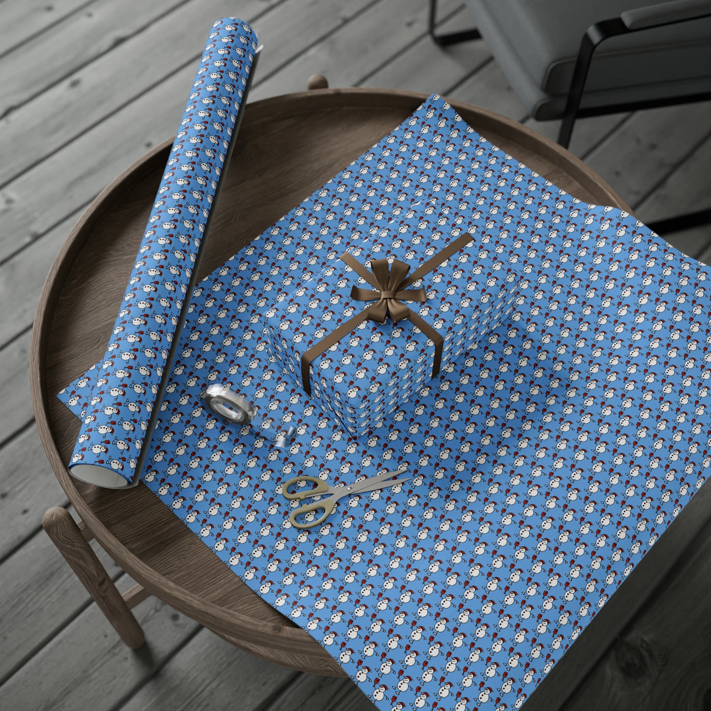 Pickleball Snowman Wrapping Paper