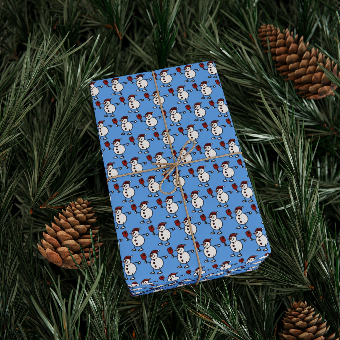 Pickleball Snowman Wrapping Paper