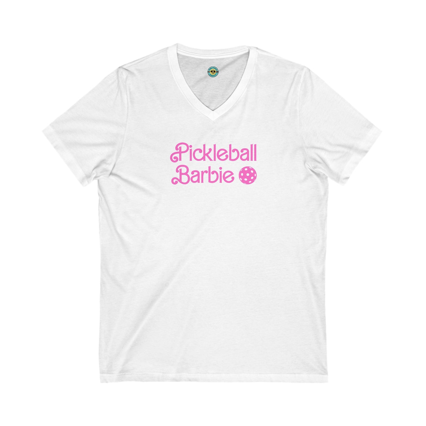 Pickleball Barbie Stacked Unisex V-neck Tee