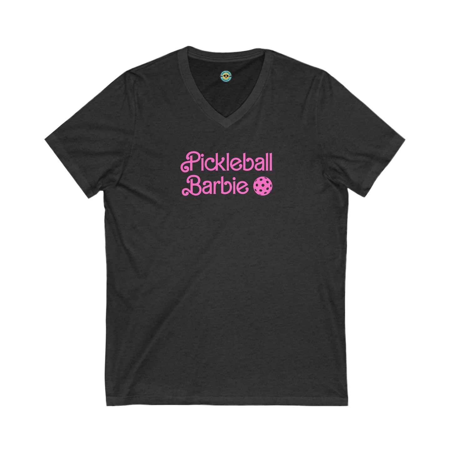 Pickleball Barbie Stacked Unisex V-neck Tee