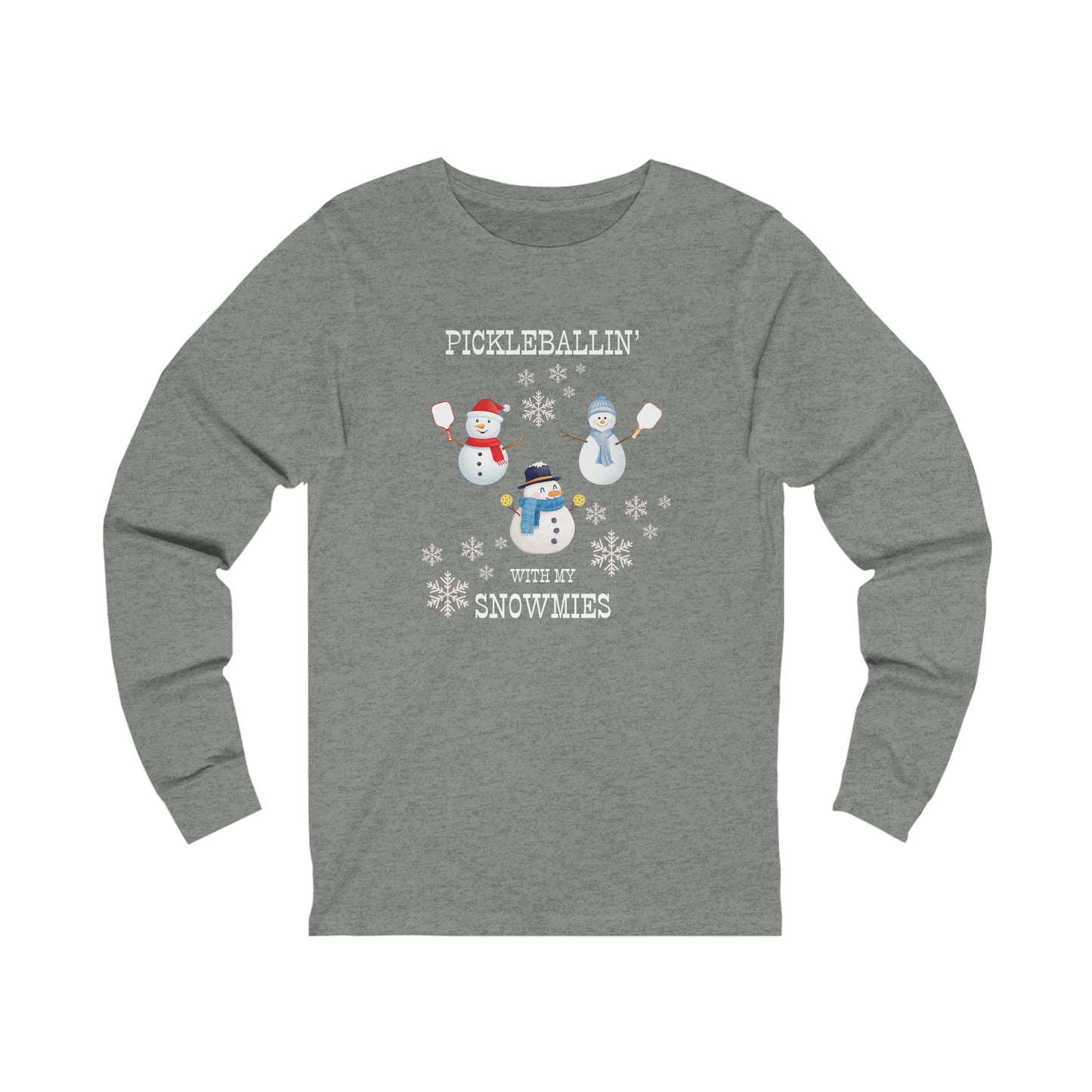 Pickleballin' With My Snowmies Unisex Long Sleeve Tee