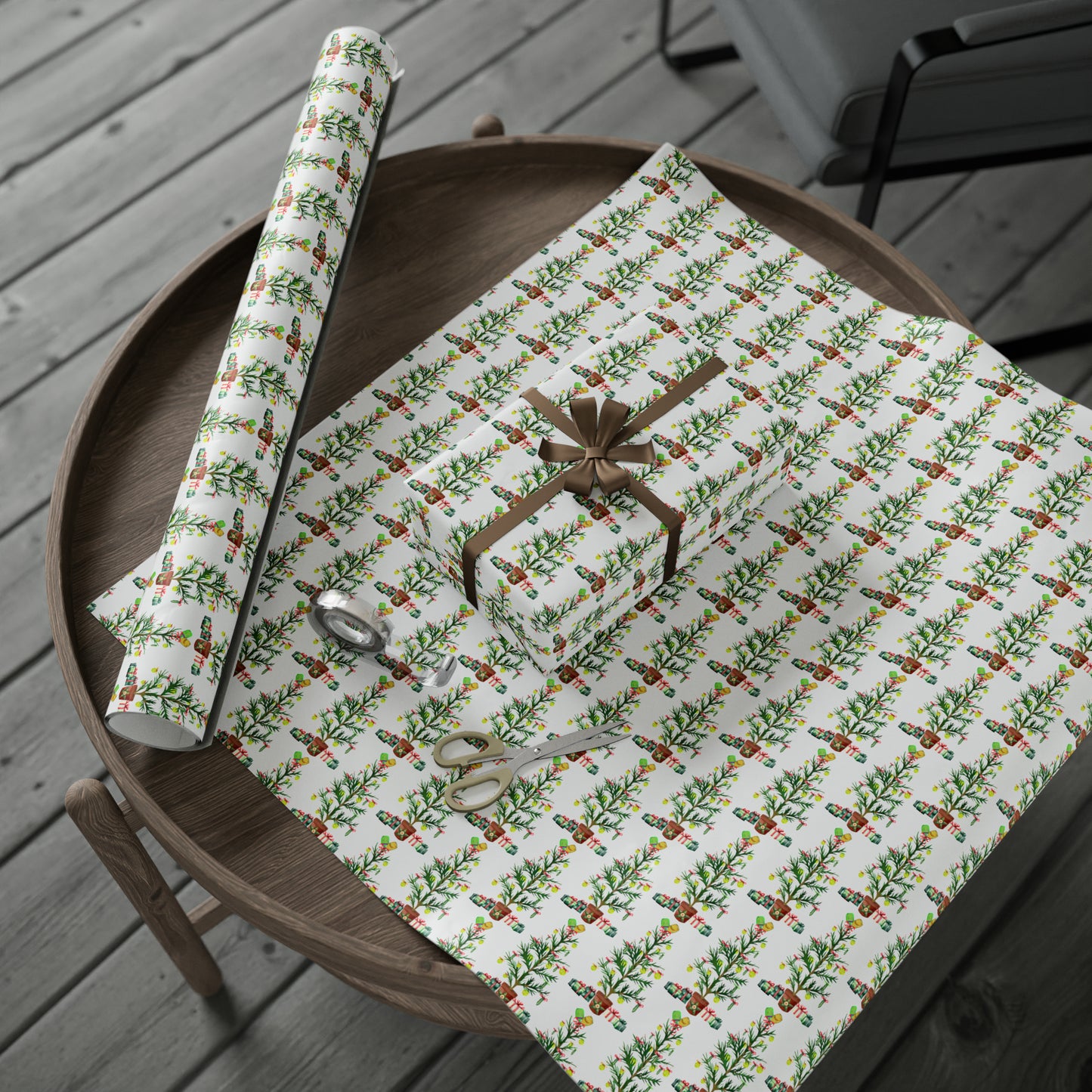 Pickleball Christmas Tree Wrapping Paper