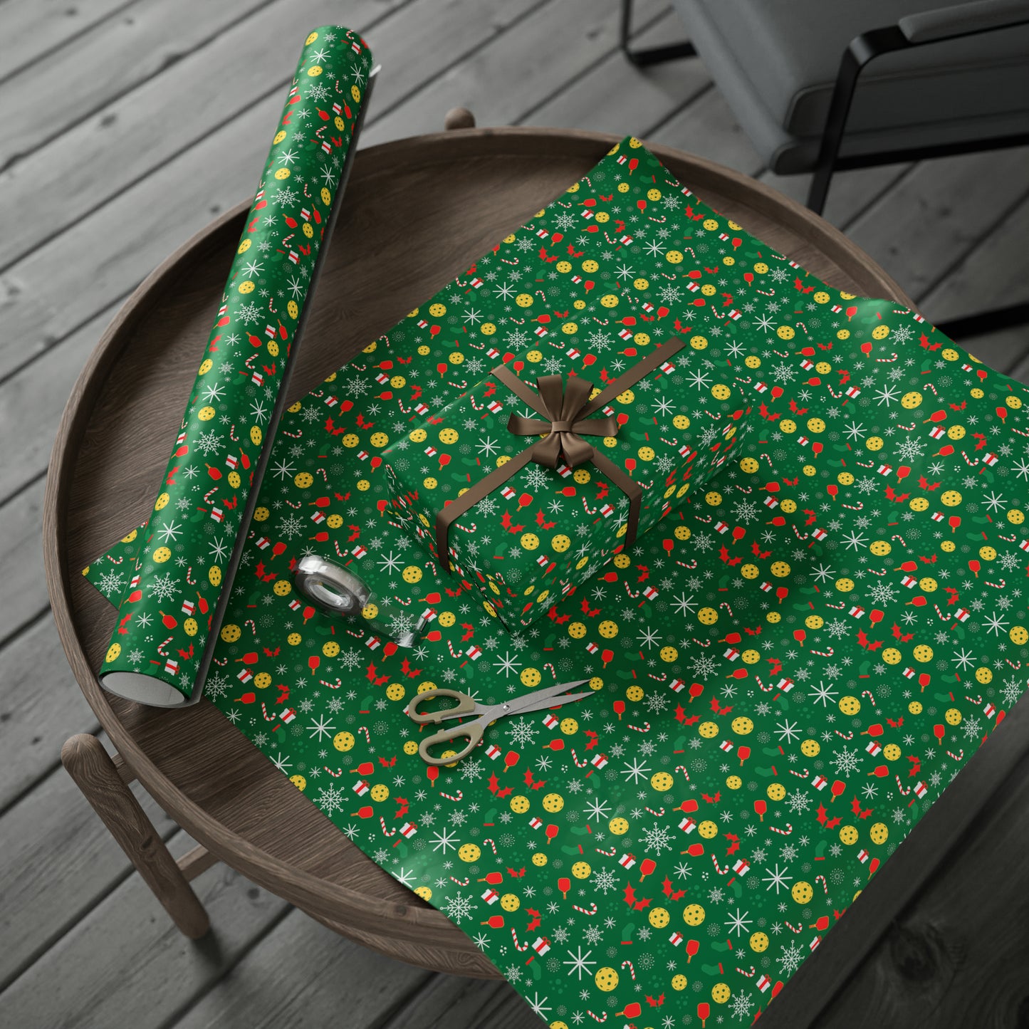 Pickleball Holiday Collage Wrapping Paper