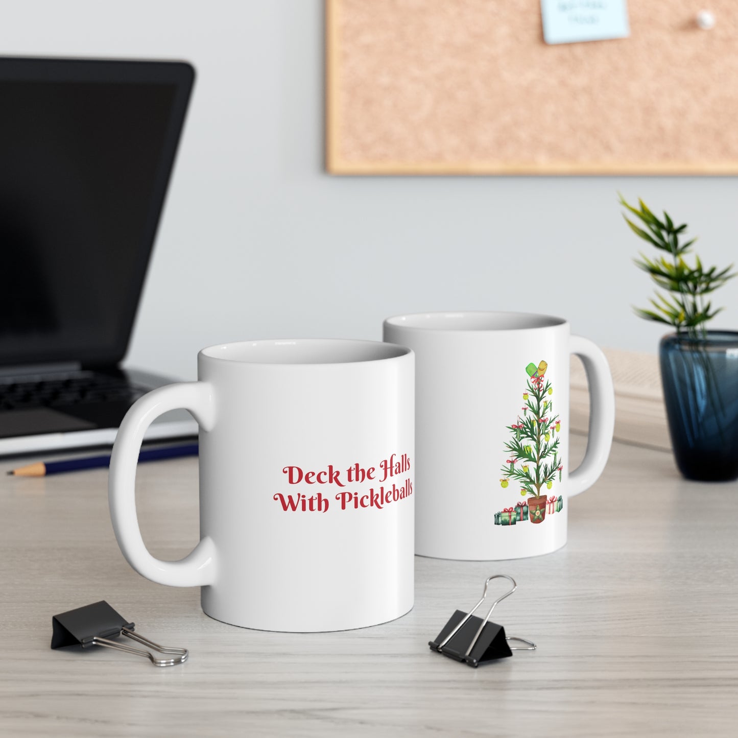 Deck The Halls With Pickleballs Christmas Tree Mug