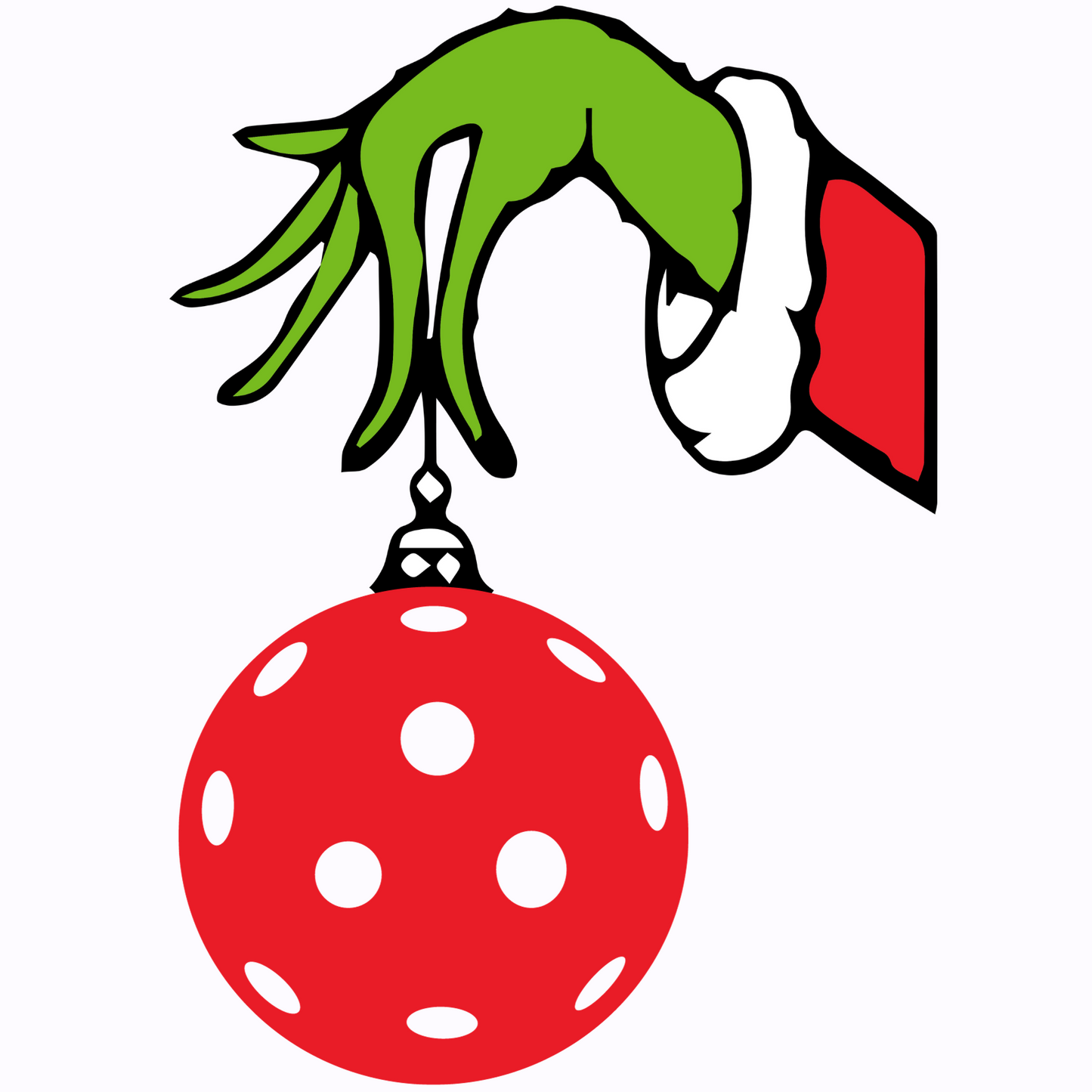 Red Pickleball Ornament Wrapping Paper