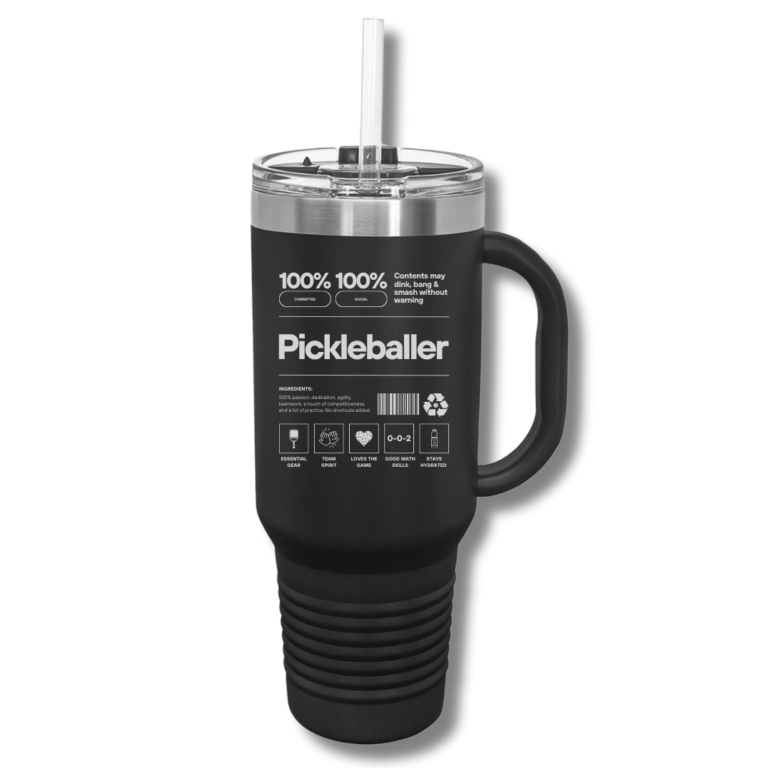 100% Pickleballer Insulated Tumbler, 40oz