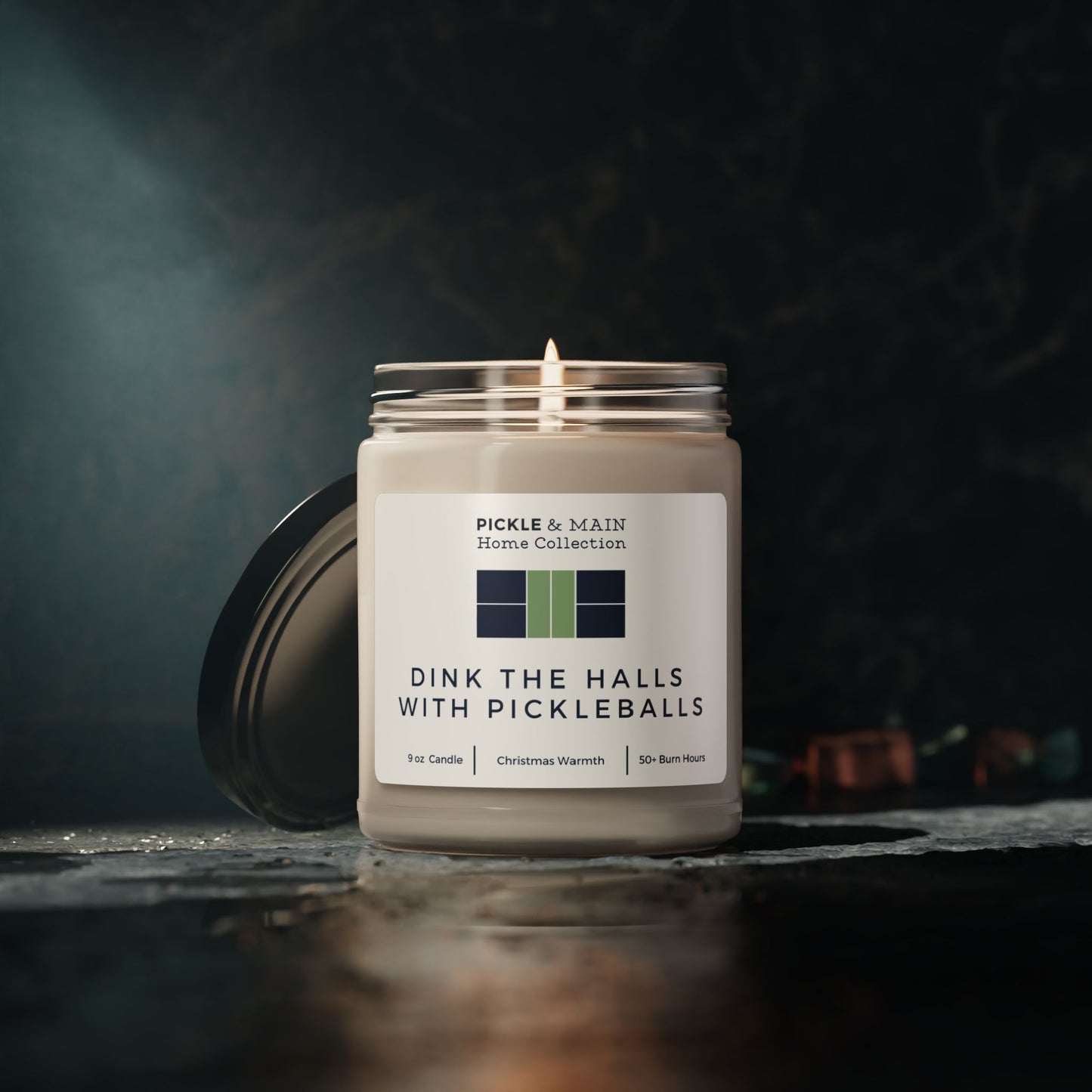 Dink The Halls With Pickleballs Scented Soy Candle, 9oz