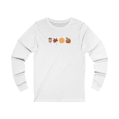 Fall Pickleball Symbols Unisex Long Sleeve Tee