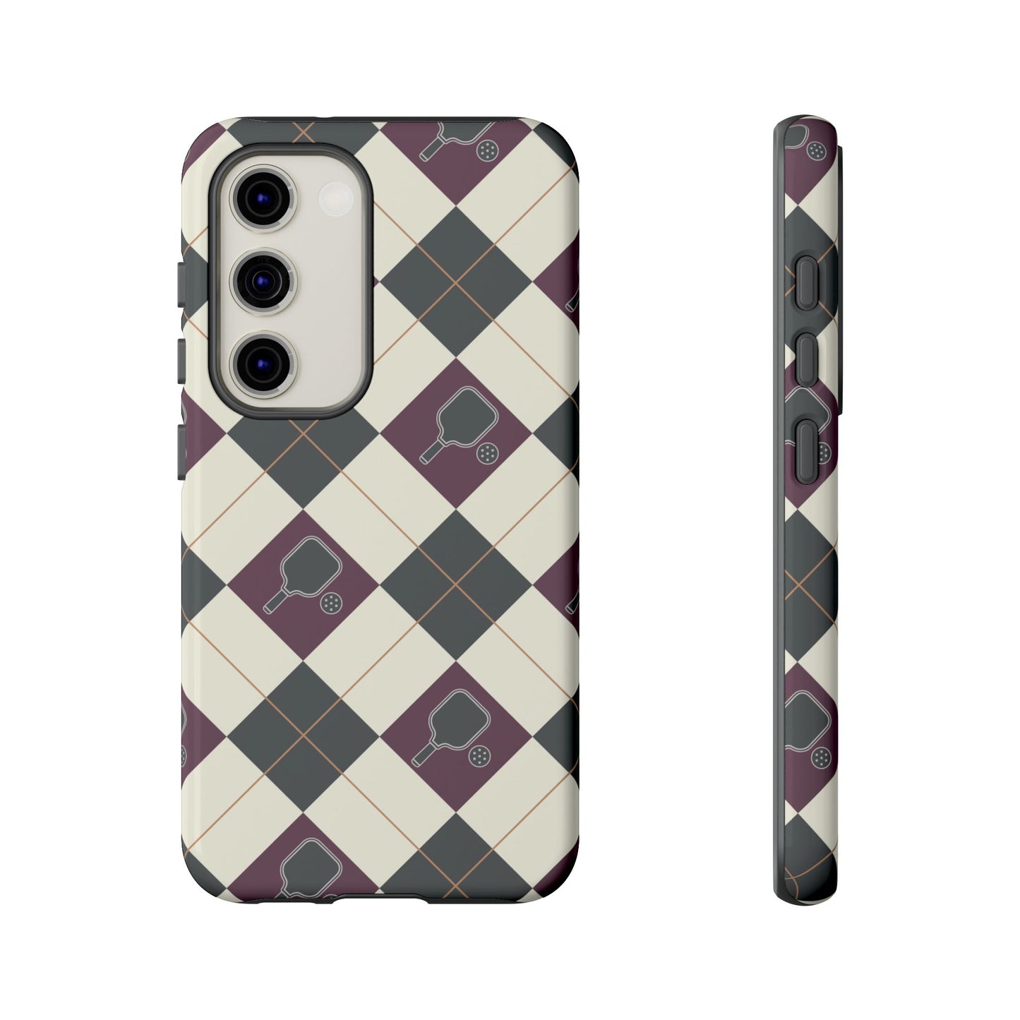 Green/Purple Argyle Pickleball Phone Case