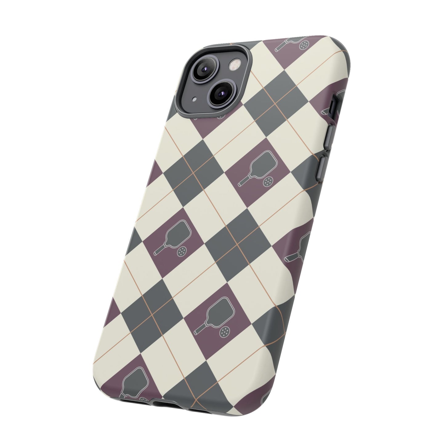 Green/Purple Argyle Pickleball Phone Case