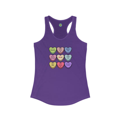 Pickleball Candy Hearts Racerback Tank