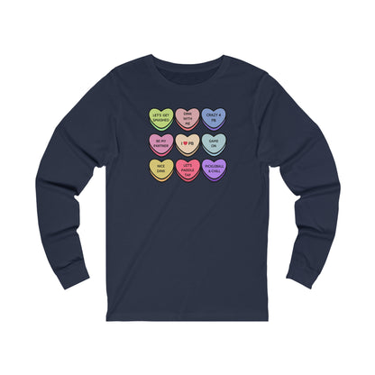 Pickleball Candy Hearts Unisex Long Sleeve Tee