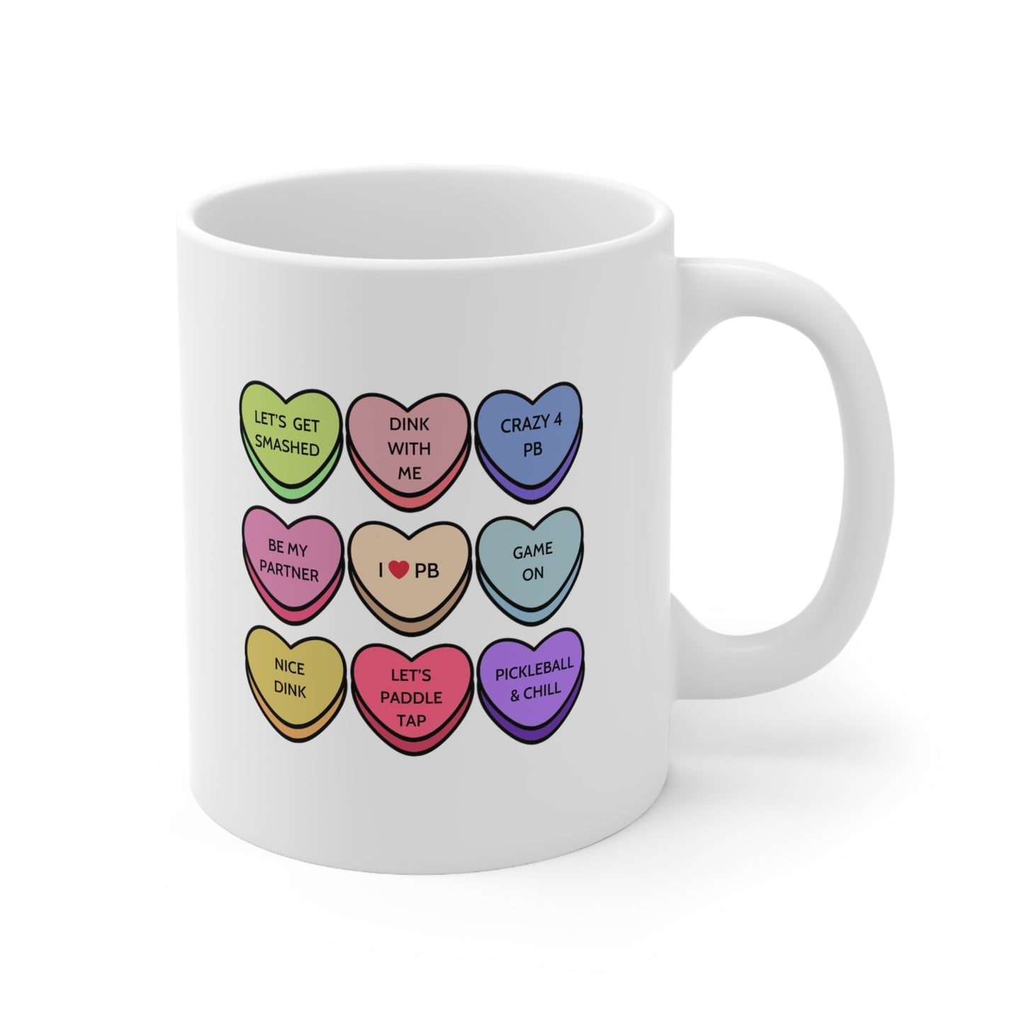 Pickleball Candy Hearts Mug