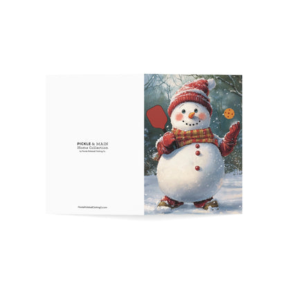 Classic Snowman Pickleball Holiday Cards