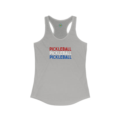 Pickleball Red White Blue Women's Racerback Tank