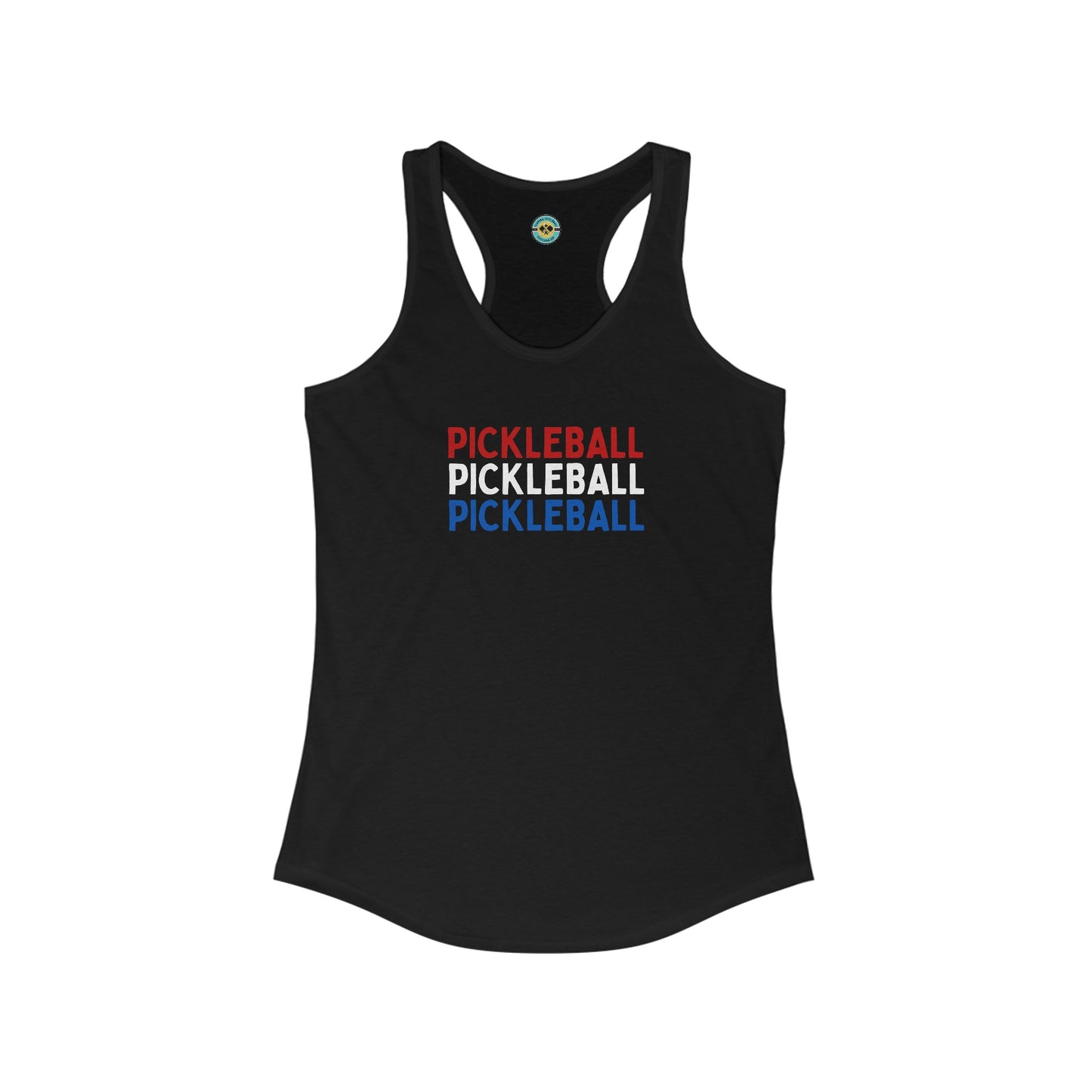 Pickleball Red White Blue Women's Racerback Tank