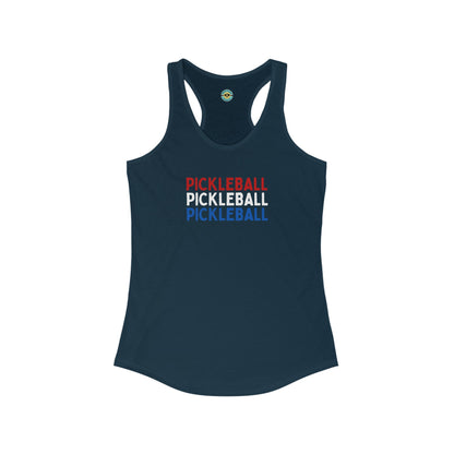 Pickleball Red White Blue Women's Racerback Tank