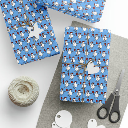 Pickleball Snowman Wrapping Paper