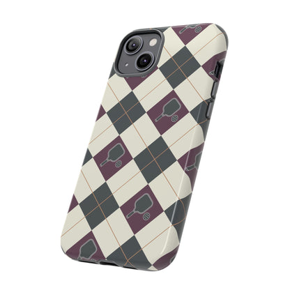 Green/Purple Argyle Pickleball Phone Case