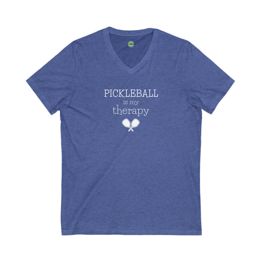 Pickleball Is My Therapy Unisex V-neck Tee