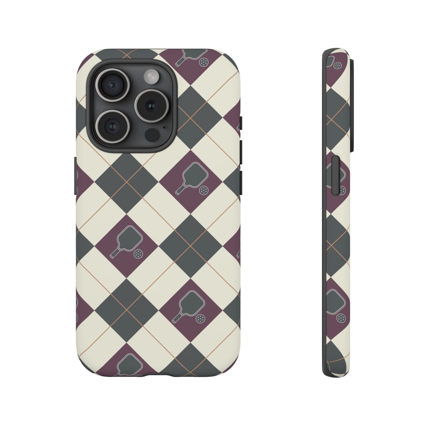 Green/Purple Argyle Pickleball Phone Case