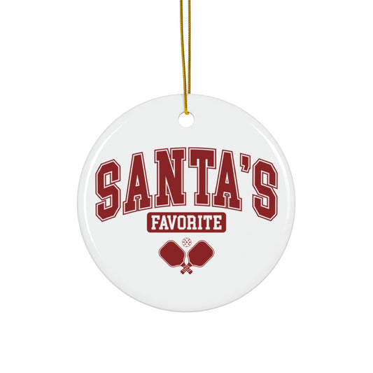 Santa's Favorite Pickleball Ornament