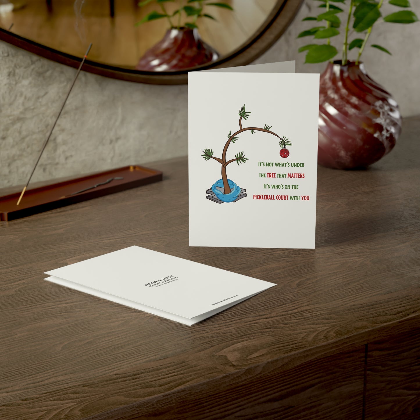 Under The Tree Pickleball Holiday Cards