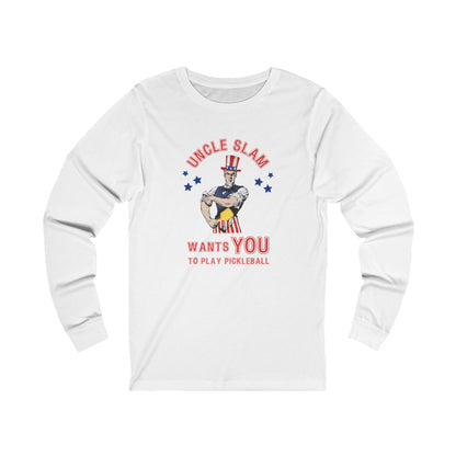 Uncle Slam Wants You to Play Pickleball Unisex Long Sleeve Tee