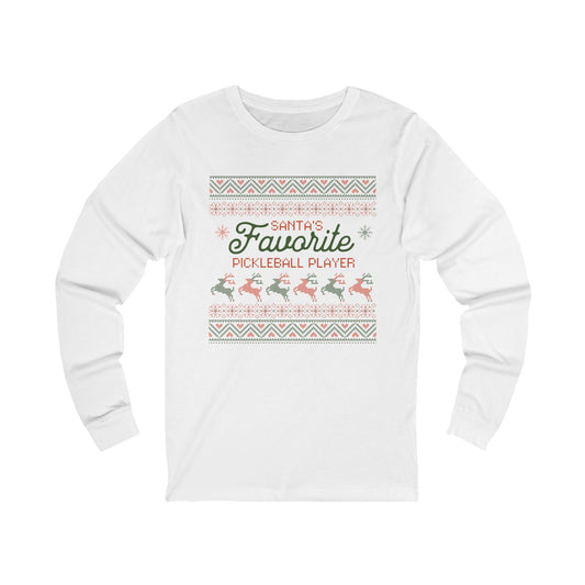 Santa's Favorite Pickleball Player Classic Unisex Long Sleeve Tee