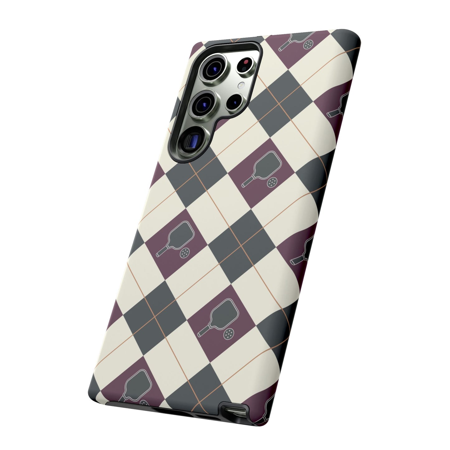 Green/Purple Argyle Pickleball Phone Case