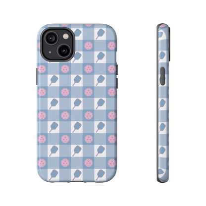 Blue Check Pickleball Phone Case