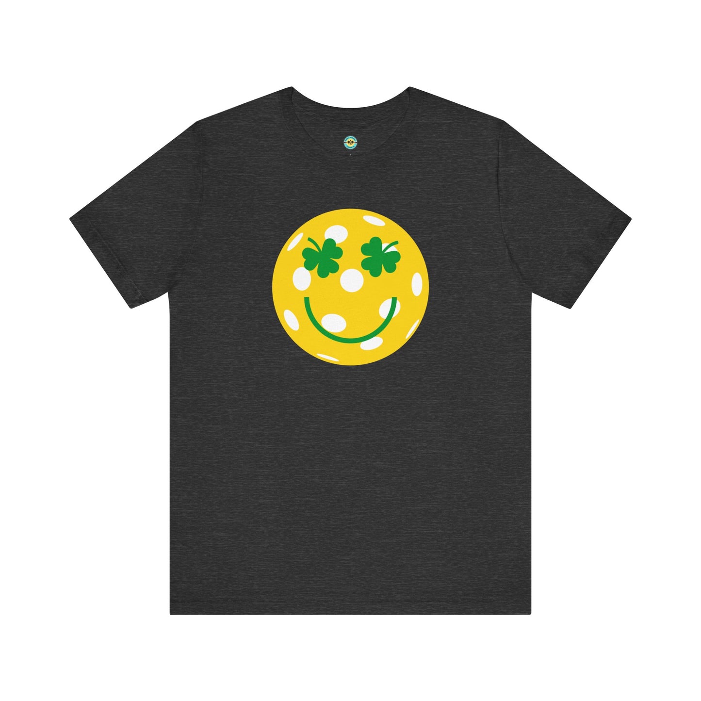 Pickleball Shamrock Smiley Face Unisex Tee