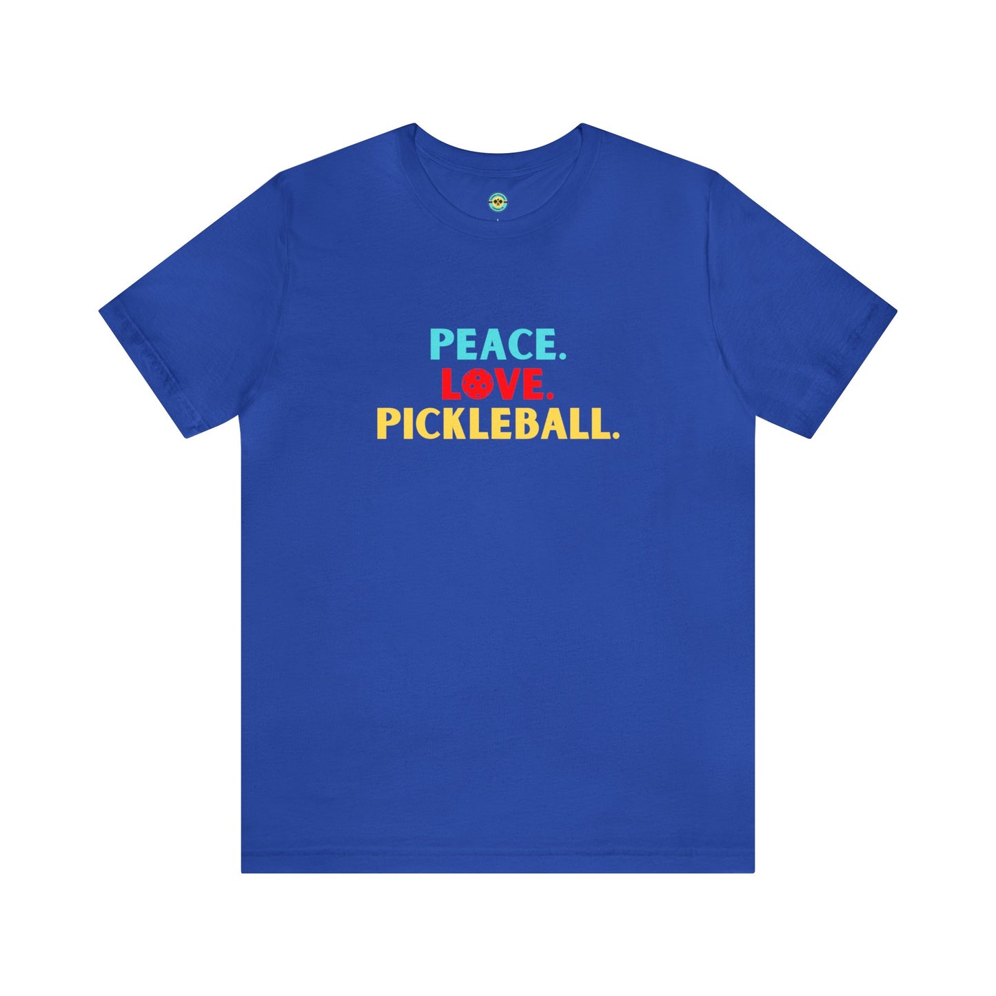 Peace. Love. Pickleball. Stacked Unisex Tee