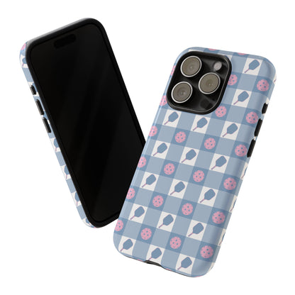 Blue Check Pickleball Phone Case