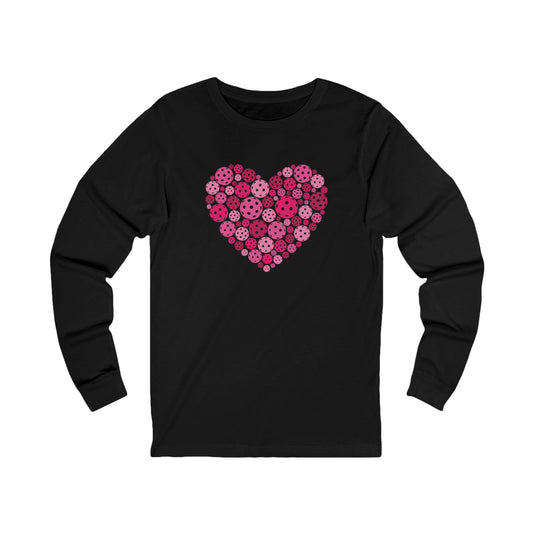 Pickleball Pink Heart Unisex Long Sleeve Tee