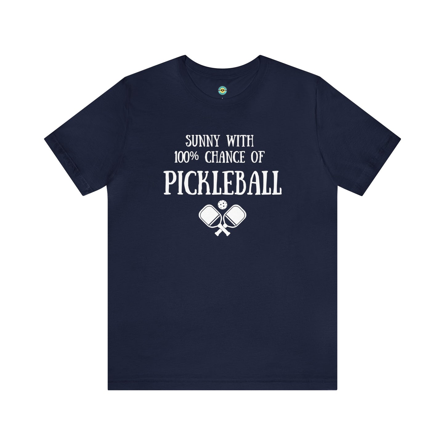 Sunny With 100% Chance of Pickleball Unisex Tee