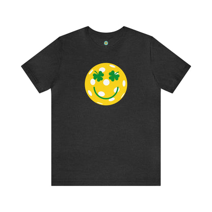 Pickleball Shamrock Smiley Face Unisex Tee