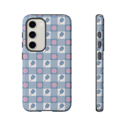 Blue Check Pickleball Phone Case