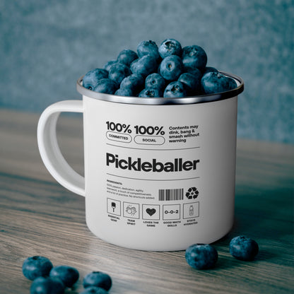 100% Pickleballer Enamel Mug