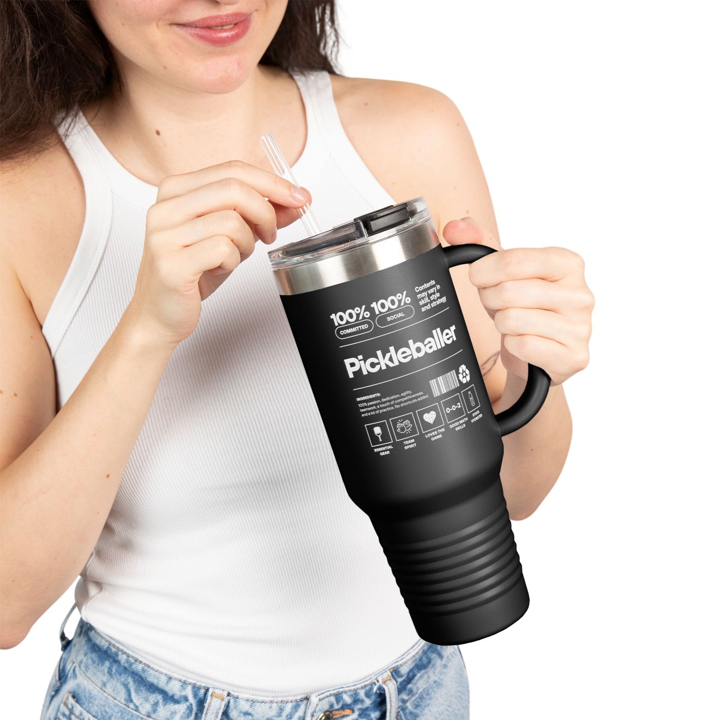 100% Pickleballer Insulated Tumbler, 40oz