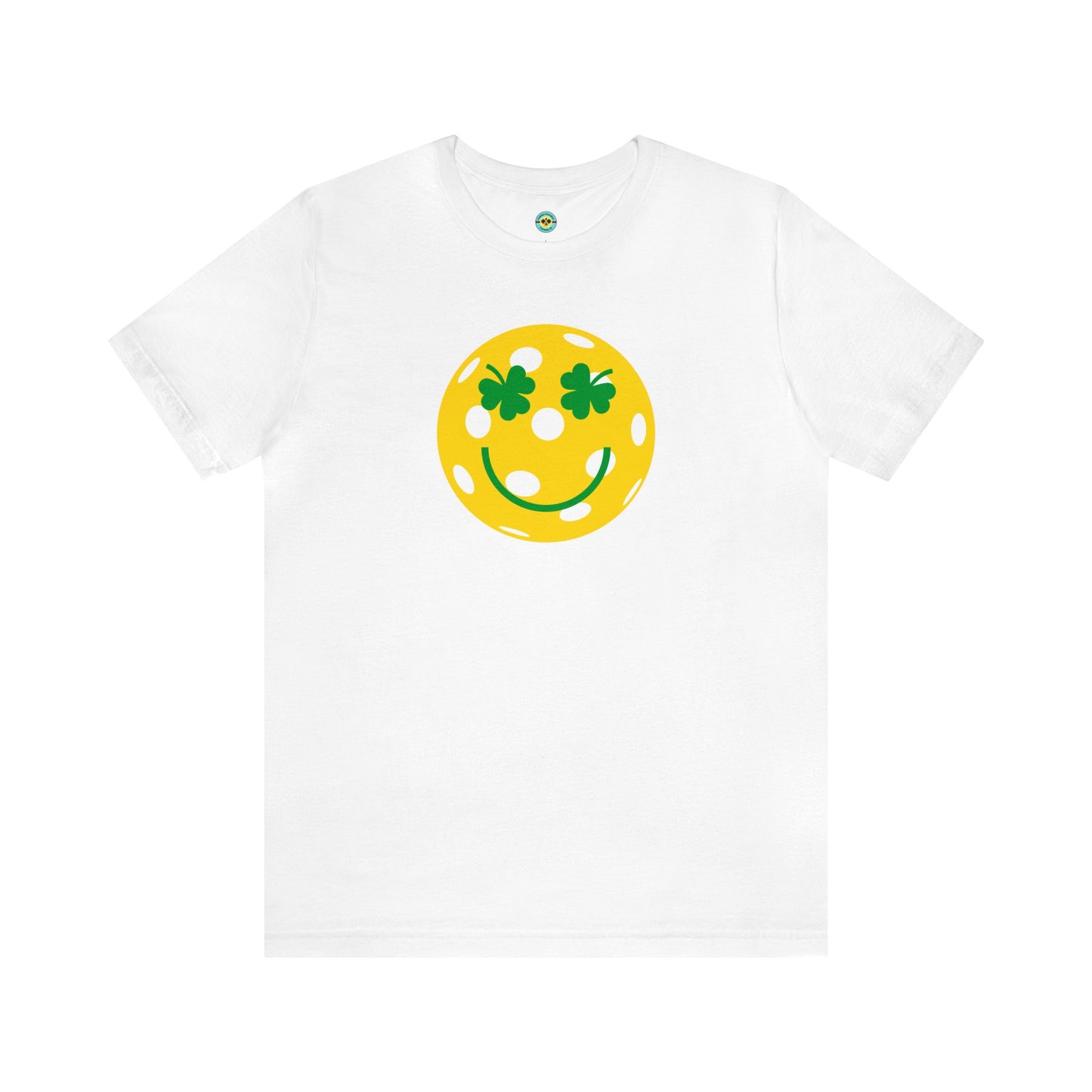 Pickleball Shamrock Smiley Face Unisex Tee