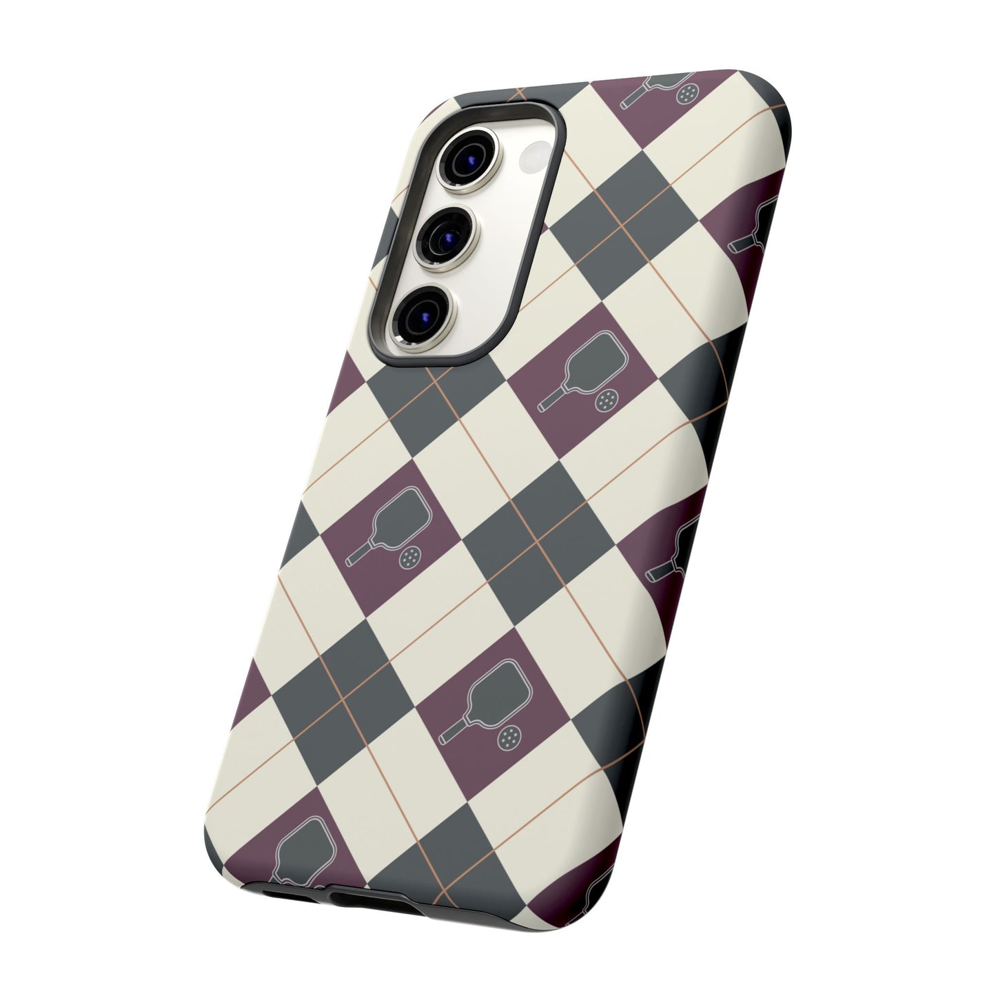 Green/Purple Argyle Pickleball Phone Case