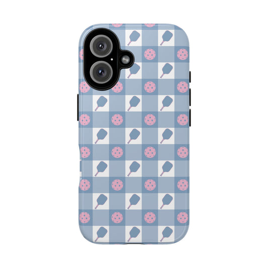 Blue Check Pickleball Phone Case