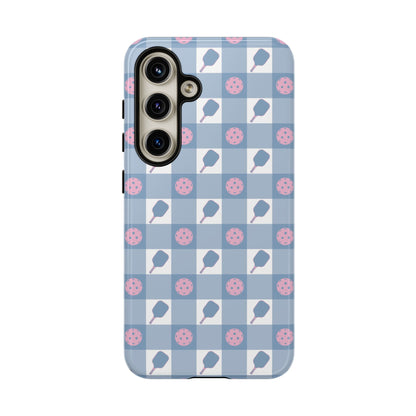 Blue Check Pickleball Phone Case