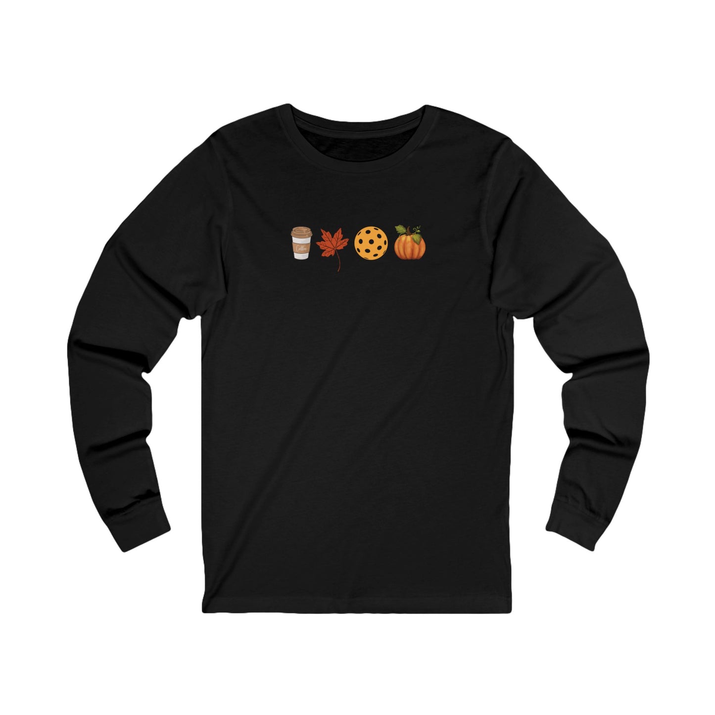 Fall Pickleball Symbols Unisex Long Sleeve Tee