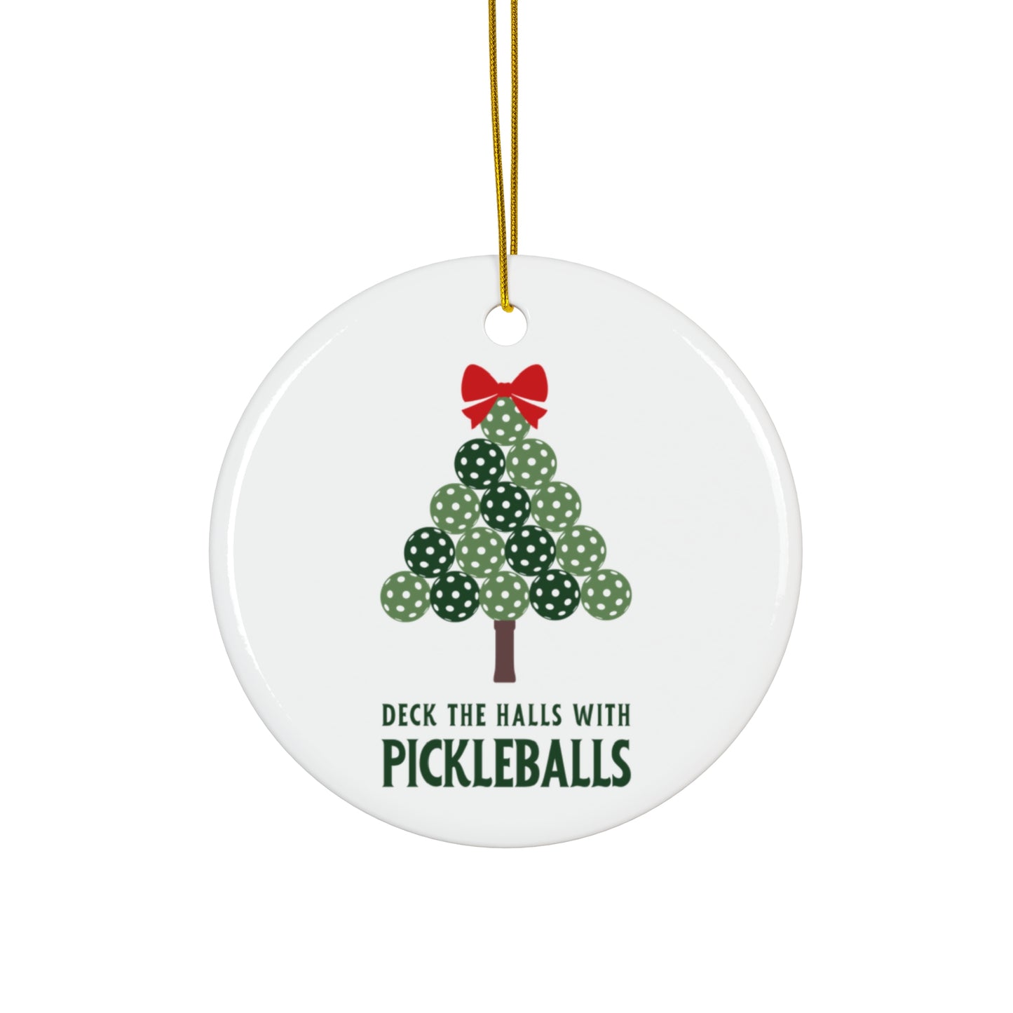 Deck The Halls With Pickleballs Tree Ornament